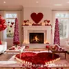 2025 Rosa Fantasía Morado Corazón de Amor Lentejuelas Árbol Decorativo Fácil de Doblar y Guardar Accesorios de Decoración para Escena de Boda en Casa