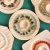Plato de Hilo de Mano de Madera Joyería Plato de Exhibición con Cuentas Pulsera de Ágata Plato de Exhibición para Disparo Oscilante Joyería Exhibición de Hilo de Mano Paleta de Madera