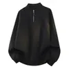 Sudadera con Capucha y Media Cremallera de Cuello Alto para Jóvenes Estudiantes de Secundaria y Preparatoria Primavera y Otoño 2027 Manga Raglán Pulóver Casual