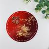 Nova 3mm perfurado dupla face impresso cristal impresso acrílico placa artesanal diy rattan cesta tecida placa inferior acessórios de hardware