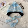 Gorro de Lana de Punto Color Café Estilo Fair Isle para Otoño e Invierno, Circunferencia de Cabeza Grande, Gorro Lei Feng, Cálido Versátil que Protege las Orejas