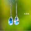 925 Acacia Moda Nuevos Pendientes de Cristal Pendientes Simples Largos Ligeros de Lujo Gota de Agua Pendientes Elegantes Corea del Sur Combinan con Todo