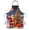 Delantal con estampado digital temático de Navidad, bata de trabajo de cocina antimanchas, decoración navideña, apto para adultos y niños