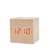 Reloj LED de madera creativo controlado por voz reloj despertador de madera multifuncional regalo para estudiantes reloj electrónico reloj de mesa fabricantes venta al por mayor