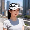 Sombrero para el Sol de Verano Protección Solar Sombrero para el Sol Transpirable Casual Sombrero de Copa Vacío Gorra con Visera para Exteriores Estilo Coreano Moda Femenina Sombrero Tejido