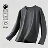 Camiseta de manga larga de otoño, diseño estampado, talla grande, para adolescentes, cuello redondo de hombre, simple y de corte holgado, top moderno