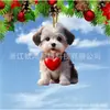 Colgante plano decorativo de acrílico para espejo retrovisor de coche, regalo de San Valentín, perro creativo personalizado 2024