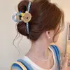 Presilha de cabelo de desenho animado coreano para mulheres, grampo de cabelo de laço de alta qualidade, presilha de tubarão volumosa para a parte de trás da cabeça, tamanho grande para cabelos grossos