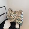 2024 Nuevo Bolso Cruzado Casual Tipo Cubo Bolso de Hombro Ancho Bolso Tejido Bolso de Lona Gran Capacidad Bolso para Mujer