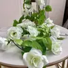 Vinha de Rosas Artificiais Flor Artificial em Vinha para Decoração de Tubo de Ar Condicionado de Sala de Estar Vinha de Teto Planta de Plástico Envoltório