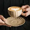 Tazas creativas estilo japonés para latte art transfronterizas, juego de tazas de café de cerámica estilo nórdico, tazas vintage, tazas de té y platillos para uso doméstico