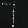 Yingyi Joyería DIY Cadena de Perlas de Imitación Cadena de Perlas Grandes y Pequeñas Material para Pulsera Collar Accesorios para Ropa Tocados Cadena 1m