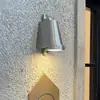 Lámpara de Patio de Carga Eólica Estilo Wabi-Sabi Retro Lámpara de Herradura de Aluminio Fundido con Inducción Corporal Lámpara de Pared para Puerta Exterior Impermeable Tela