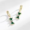 Pendientes de botón de zirconita exquisita con forma de lazo y diamantes para mujer, personalidad, versátiles, moda, venta caliente transfronteriza, nicho literario, al por mayor