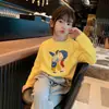 Camiseta Top Manga Longa Algodão Puro Versátil Estilo Coreano para Bebê Novidades Primavera/Outono 2026 Estampa Cartoon para Meninas Camada Base Casual t