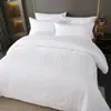 Juego de Ropa de Cama de Cuatro Piezas para Hotel, Algodón Puro Blanco Satén 60S, Compra al por Mayor para Camas Dobles de Casa de Huéspedes