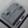 Suéter de cachemira de montaña para hombre, nuevo, grueso, de cuello alto simulado, informal, con cremallera, holgado, de otoño e invierno