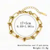 Set de Pulseras de Moda para Mujer de Acero Inoxidable 304L, Pulsera de Acero de Titanio de Venta Caliente Europea y Americana con Interior Chapado en Oro Real de 18K, Venta al por Mayor