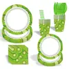 Decoración de Fiesta de Cumpleaños Temática de Kiwi Plato de Frutas Plato de Papel Desechable Vaso de Papel Arreglo de Vajilla de Frutas de Verano