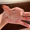 Versión Coreana Estilo Ins Lujo Ligero Nicho Gama Alta Pulsera de Corazón de Cuentas Redondas Moda para Mujer Juego de Joyería Simple y Trendy