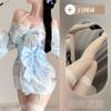Lingerie Quente Laranja Cardigã Sexy Japonês Conjunto de Três Peças Chiffon Bordado Kimono Uniforme Quente Traje Feminino para Cabelo