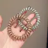 Goma para el pelo de alambre de teléfono con estampado de leopardo retro, alta elasticidad, banda de goma sin marcas para adultos, adecuada para coletas, simple y elegante, no daña el cabello