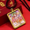 Tangka Pintado de Xizang Ocho Deidades Guardianas Buda Amuleto Collar del Zodiaco A Buda Amitabha Colgante de la Paz Collar de Personalidad