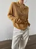 Acpustudio Jiangyoushang Laoqianfeng Gola Polo Manga Longa Malha Transparente Caimento Solto Emagrecedor Versátil Top