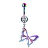 Gatte transfronteiriço gradiente azul roxo Animal Planet piercing de umbigo alienígena piercing de umbigo joia de aço inoxidável