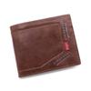 Cartera corta con bisagras y costuras para hombre, estilo coreano, de tres pliegues, de gran capacidad, con bolsillo para múltiples tarjetas