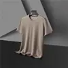 Camiseta Masculina de Manga Curta Verão Waffle Solta Manga Curta Top Meninos Camiseta Trendy Casual Malha Respirável