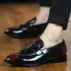 Zapatos de Hombre Retro con Borlas de Verano, Zapatos Casuales de Cuero sin Cordones Puntiagudos de Moda, Zapatos de Hombre Estilo Brogue, Estilo Juvenil Británico