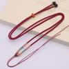 Cuerda de jade tejida a mano para collar, cordón para colgante DIY, cordón para el cuello, cordón de cristal para el cuello, loto, metal, joyería, cuerda para colgante