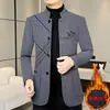 [Exclusivamente para Suministro Transfronterizo del Sudeste Asiático] Abrigos de Longitud Media para Otoño e Invierno, Chaquetas con Cuello Alto, Abrigos Casuales de Lana para Hombre de Negocios