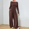 Conjunto de Duas Peças de Calça Wide Leg Feminina Estilo Relaxado Mais Vendido na Amazon Transfronteiriço, Conjunto de Moda Irregular Macio e Estiloso Tk