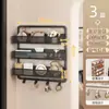 Prateleira de armazenamento com gancho para porta para uso doméstico, cesta suspensa multicamadas para porta, não requer perfuração, prateleira de armazenamento de bolsas multifuncional para montagem na parede