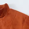 Roupas femininas transfronteiriças 2026 Moda estilo europeu e americano bolso zíper gola alta textura de camurça jaqueta para mulheres B126212