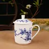 Taza de Té de Cerámica de Jingdezhen Paisaje Azul y Blanco Porcelana Taza de Oficina Taza de Té para Conferencias Taza de Té para el Hogar Souvenir
