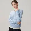 Cardigã de cashmere falso duas peças, novo estilo outono/inverno, suéter feminino de gola redonda color block, peça de outer wear versátil e de caimento solto