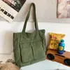 Bolsa de ombro única feminina grande capacidade unissex estudante lona bolsa tote para ir ao trabalho simples macia bolsa de mão feminina