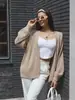 Cardigan de Punto de Color Sólido Estilo Moda Europea y Americana Otoño e Invierno 2025 Nuevo Suéter Simple Holgado Abrigo para Mujer Tendencia