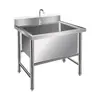 Fregadero de descongelación comercial de acero inoxidable, fregadero individual grande, engrosado, para lavado de manos, lavado de platos, desinfección, lavado de verduras y limpieza de cocina