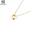 Nuevo Collar de Moda Europea y Americana Brillante para Mujer Cassia Colgante de Acero de Titanio Collar con 26 Letras Mayúsculas Inglesas