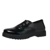 Moda Femenina 2026 Suela Gruesa Comercio Exterior Talla Grande Modernos Zapatos Individuales Color Borgoña Primavera Talla Grande Mocasines Estilo Británico