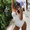 Directo de fábrica Amazon trajes de baño transfronterizos Corea del Sur ins AliExpress adelgazante axila sexy cuello halter entero triángulo