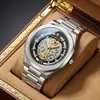 Kasrluo Nuevo Reloj de Cuarzo Luminoso para Hombre, Moda de Negocios, Mecánico de Imitación, Esqueleto, Resistente al Agua, Artículo de Venta Caliente Transfronteriza