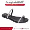 Sandálias da Moda para Exportação Oem Chinelos de Salto Alto de Uma Tira Calçados Femininos Sandálias Casuais da Moda com Strass Oem