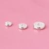 Joyería de plata esterlina S925, cuentas espaciadoras redondas brillantes sólidas, espaciador, joyería tejida a mano, accesorios de bricolaje, material