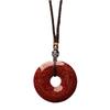 Colgante de Arena de Cristal de Alto Contenido Mineral Crudo Natural con Cuenta Dzi de Nueve Ojos y Colgante de Cinabrio al por Mayor