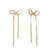 Moda europea y americana simple nicho temperamento populares pendientes cadena de cuchillo chapada en oro de 18K acero inoxidable pendientes de lazo para mujer